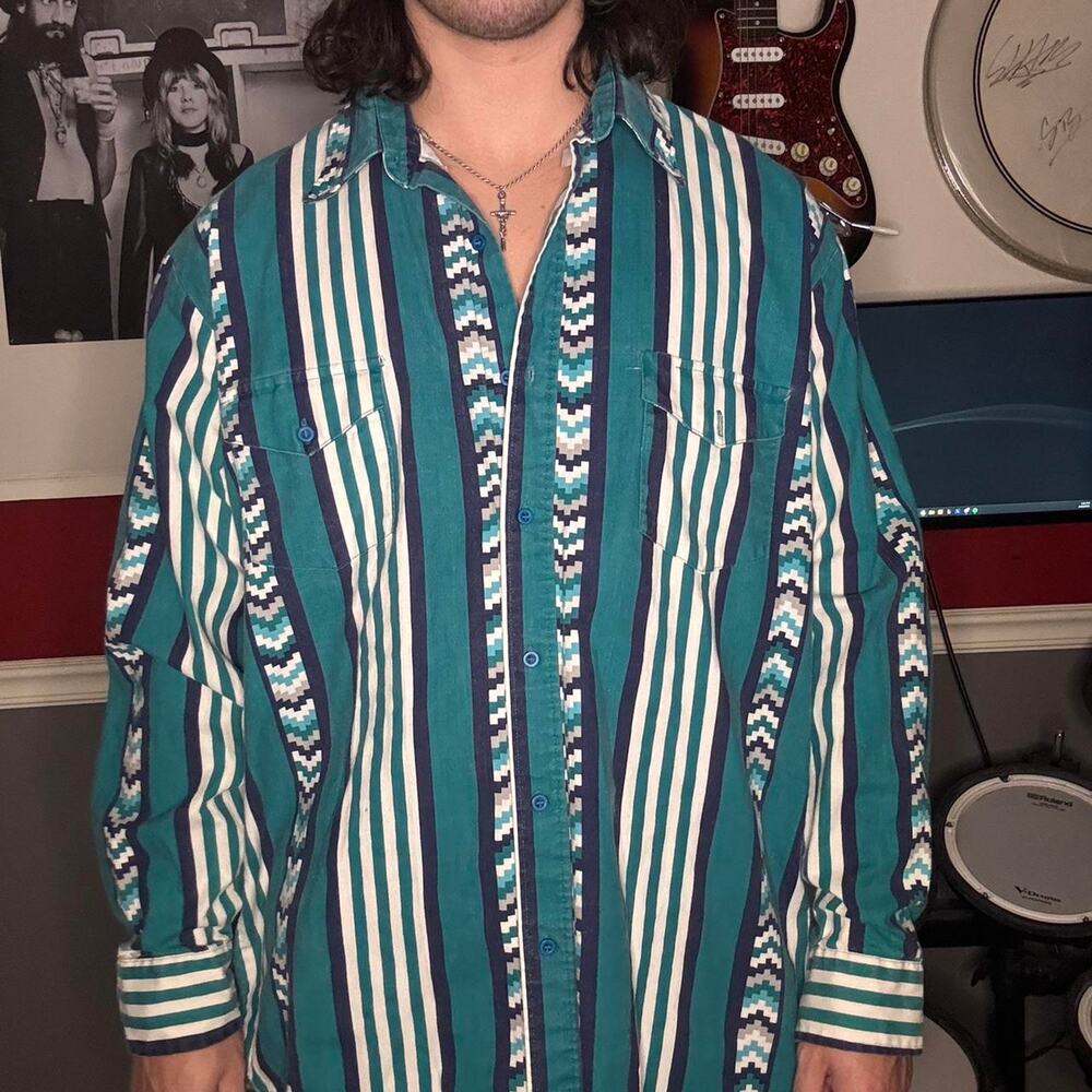 Karman vintage western striped button up